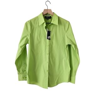 Jones New York Lime Green Button Down Blouse NWT